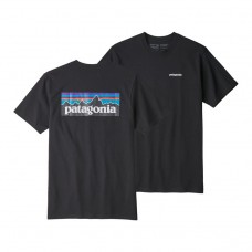 Camiseta Manga Corta Patagonia P6 Logo Negra