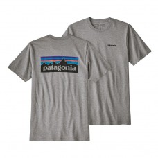 Camiseta Manga Corta Patagonia P6 Logo Gris