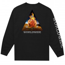 Camiseta Manga Larga Huf Ember Rose Triple Triangle Negra