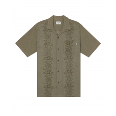 Camisa Hurley Linen Rincon Camp Short Sleeve (Army)