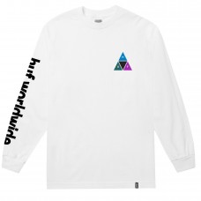 Camiseta Manga Larga Huf Prism Triple Triangle Blanca