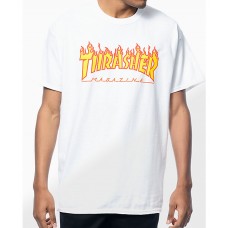 Camiseta Manga Corta Thrasher Flame Blanca